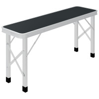 Produktbild för Hopfällbart campingbord med 2 bänkar aluminium grå