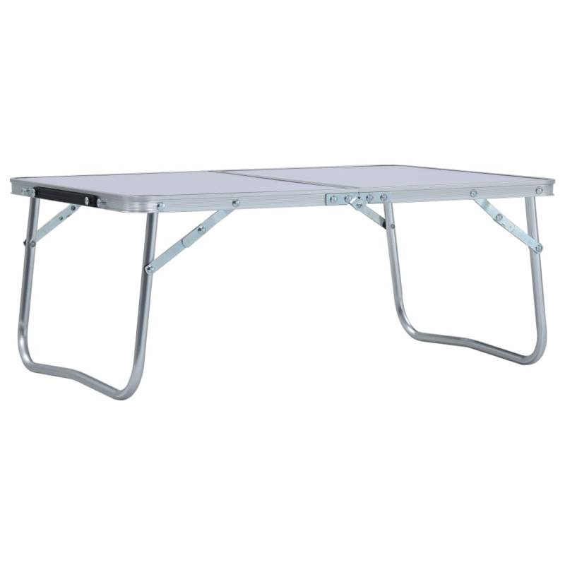 Produktbild för Hopfällbart campingbord vit aluminium 60x40 cm