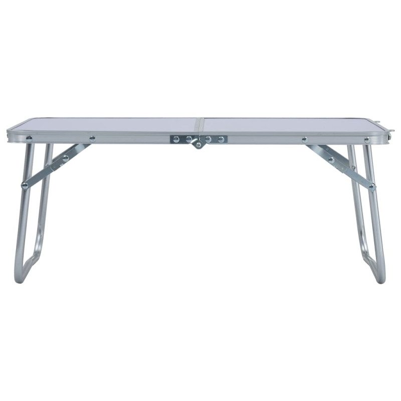 Produktbild för Hopfällbart campingbord vit aluminium 60x40 cm