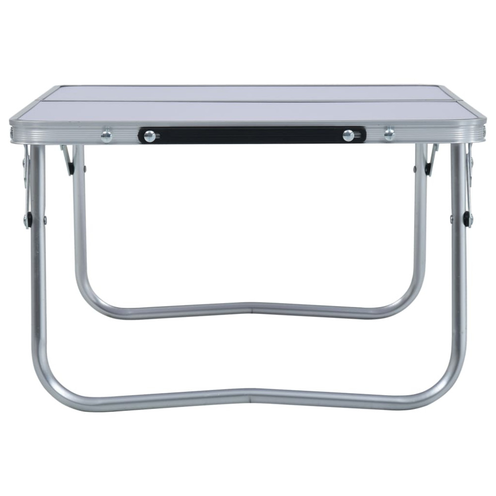 Produktbild för Hopfällbart campingbord vit aluminium 60x40 cm