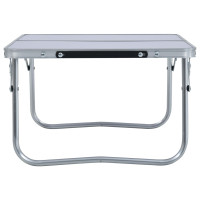 Produktbild för Hopfällbart campingbord vit aluminium 60x40 cm
