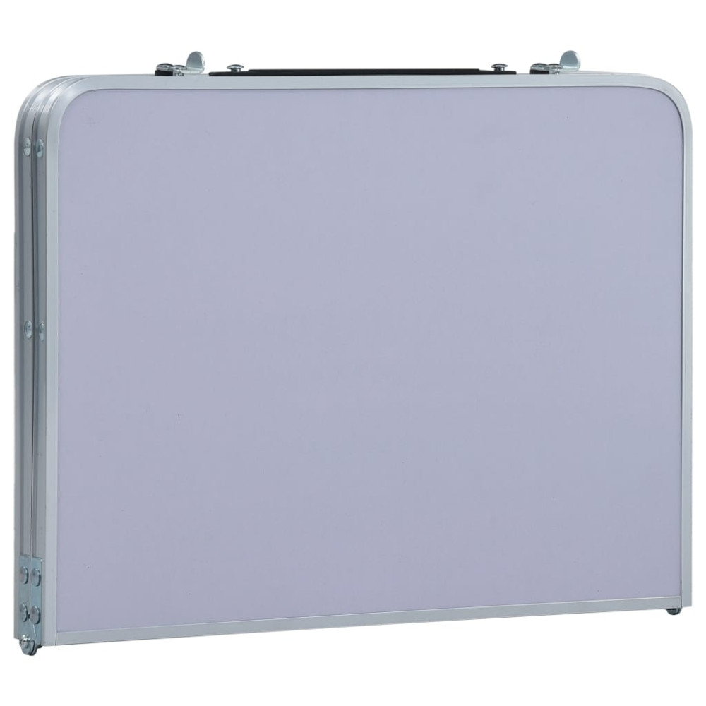 Produktbild för Hopfällbart campingbord vit aluminium 60x40 cm