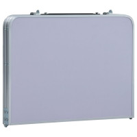 Produktbild för Hopfällbart campingbord vit aluminium 60x40 cm