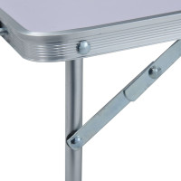 Produktbild för Hopfällbart campingbord vit aluminium 60x40 cm