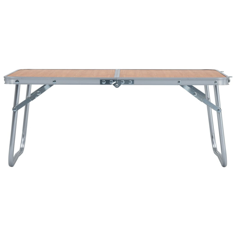 Produktbild för Hopfällbart campingbord brun aluminium 60x40 cm