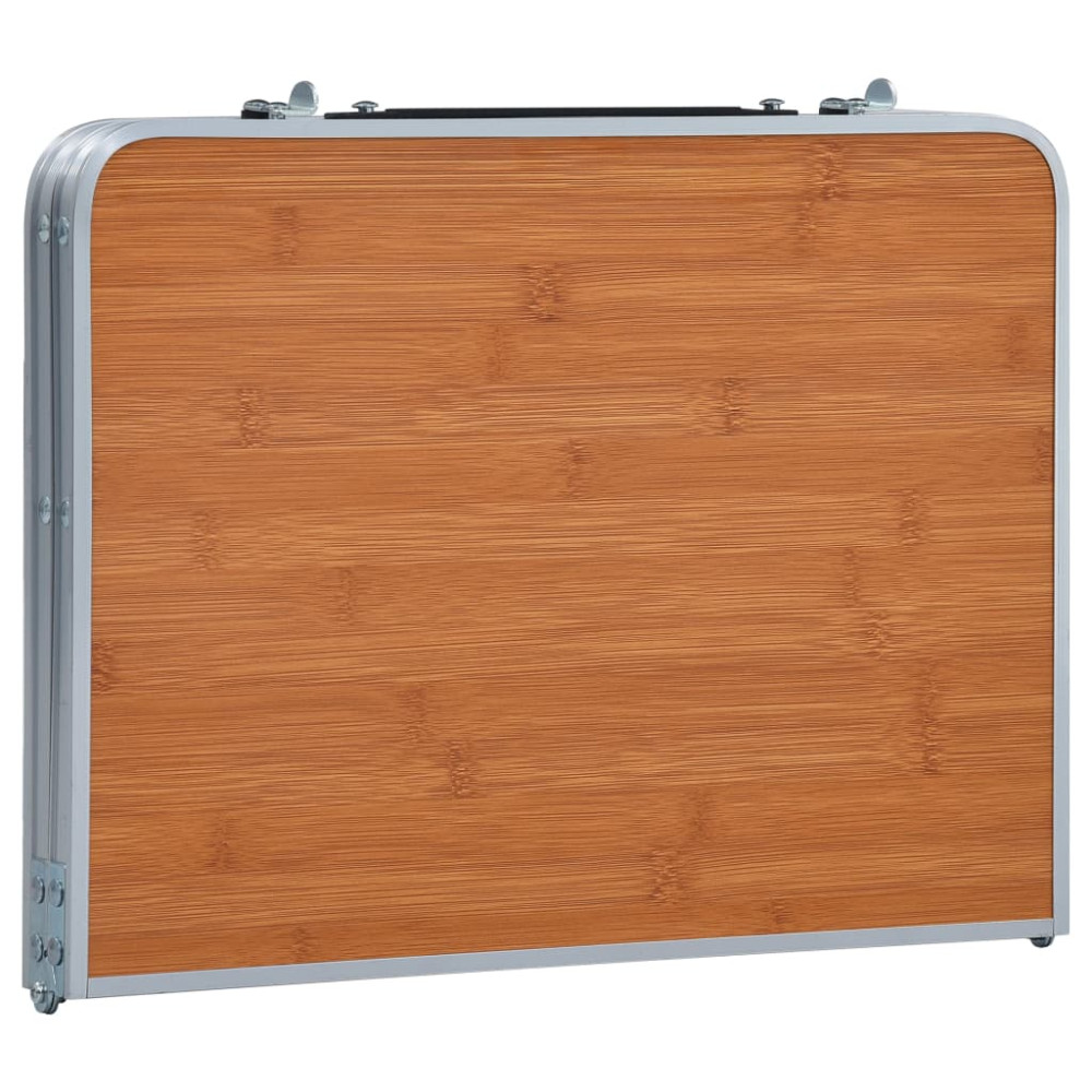 Produktbild för Hopfällbart campingbord brun aluminium 60x40 cm