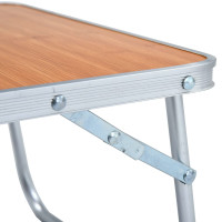 Produktbild för Hopfällbart campingbord brun aluminium 60x40 cm