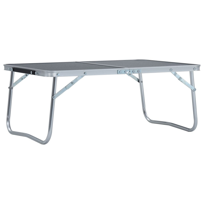 Produktbild för Hopfällbart campingbord grå aluminium 60x40 cm