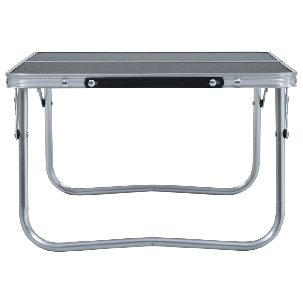 Produktbild för Hopfällbart campingbord grå aluminium 60x40 cm