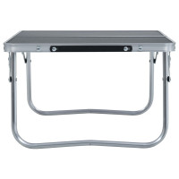 Produktbild för Hopfällbart campingbord grå aluminium 60x40 cm