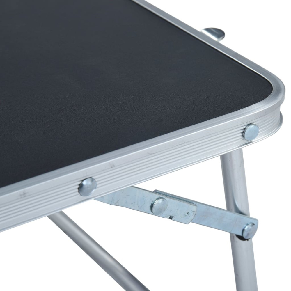 Produktbild för Hopfällbart campingbord grå aluminium 60x40 cm