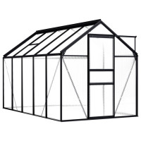 Miniatyr av produktbild för Växthus antracit aluminium 5,89 m²