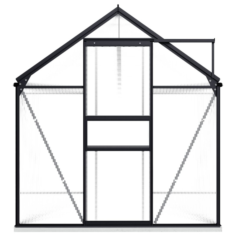 Produktbild för Växthus med basram antracit aluminium 5,89 m²