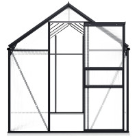 Miniatyr av produktbild för Växthus med basram antracit aluminium 5,89 m²