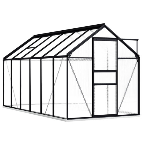 vidaXL Växthus med basram antracit aluminium 7,03 m²