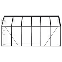 Produktbild för Växthus med basram antracit aluminium 7,03 m²