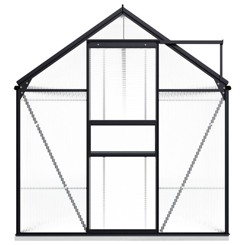 Produktbild för Växthus med basram antracit aluminium 8,17 m²