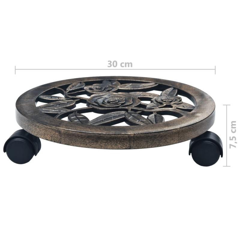 Produktbild för Blomvagnar 6 st brons 30 cm plast