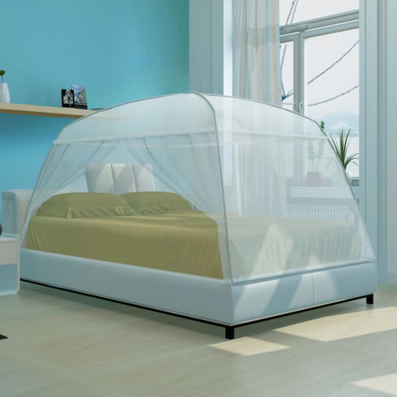 Produktbild för Myggnät säng 200x120x130 cm vit