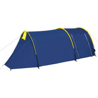 Miniatyr av produktbild för Campingtält 4 personer marinblå/gul