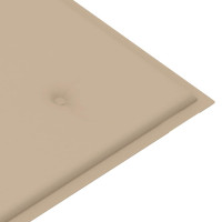 Produktbild för Trädgårdsbänk med beige dyna 112 cm massiv teak