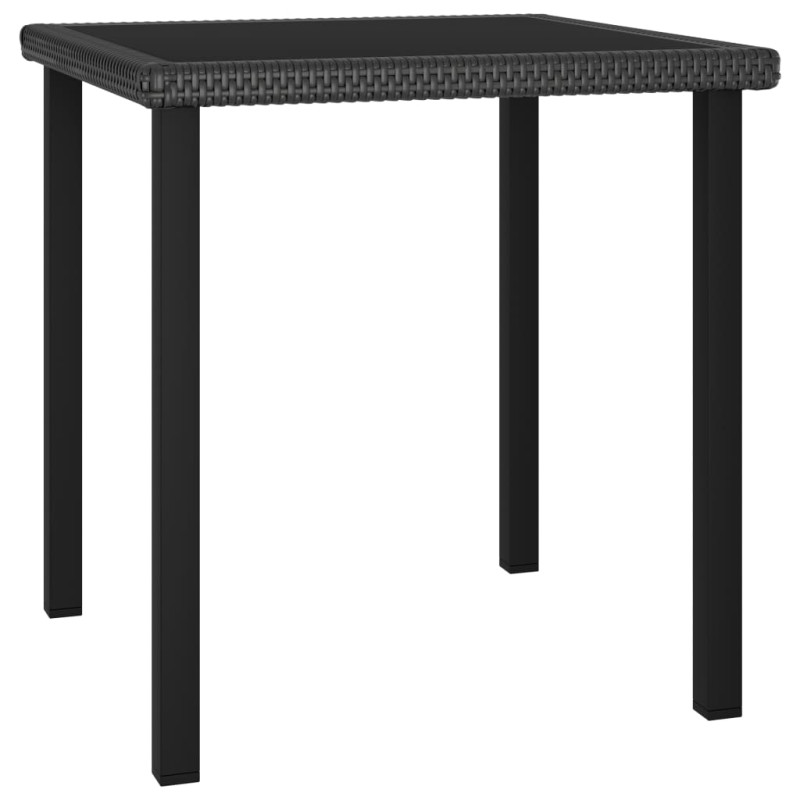 Produktbild för Trädgårdsbord svart 70x70x73 cm konstrotting