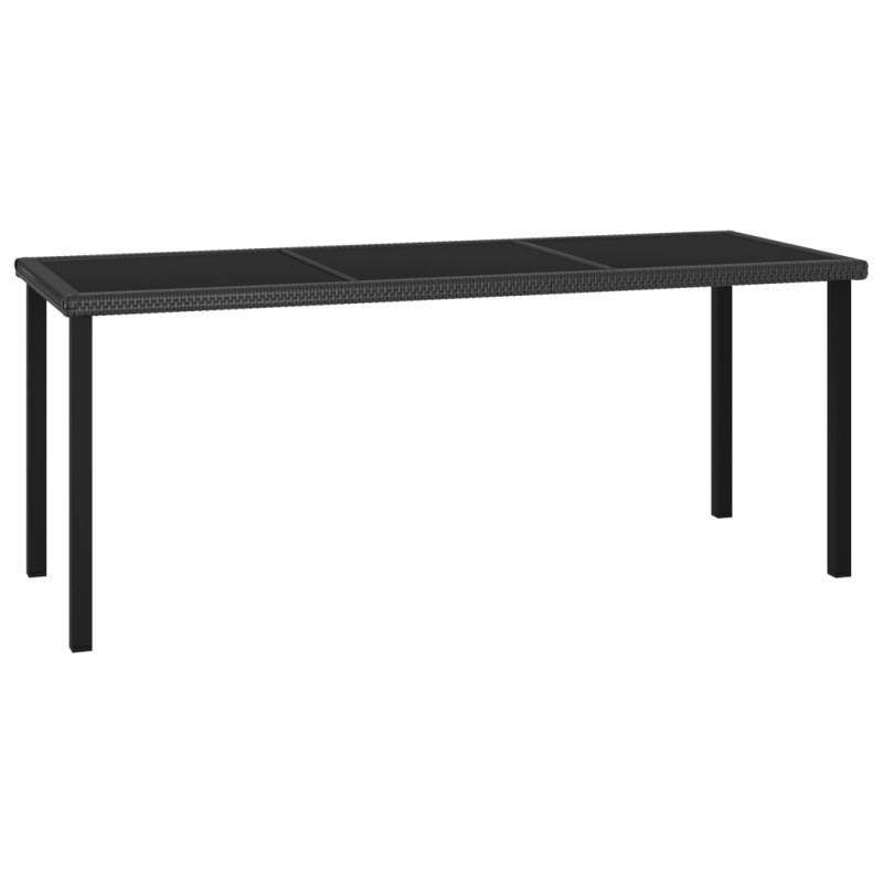 Produktbild för Trädgårdsbord svart 180x70x73 cm konstrotting