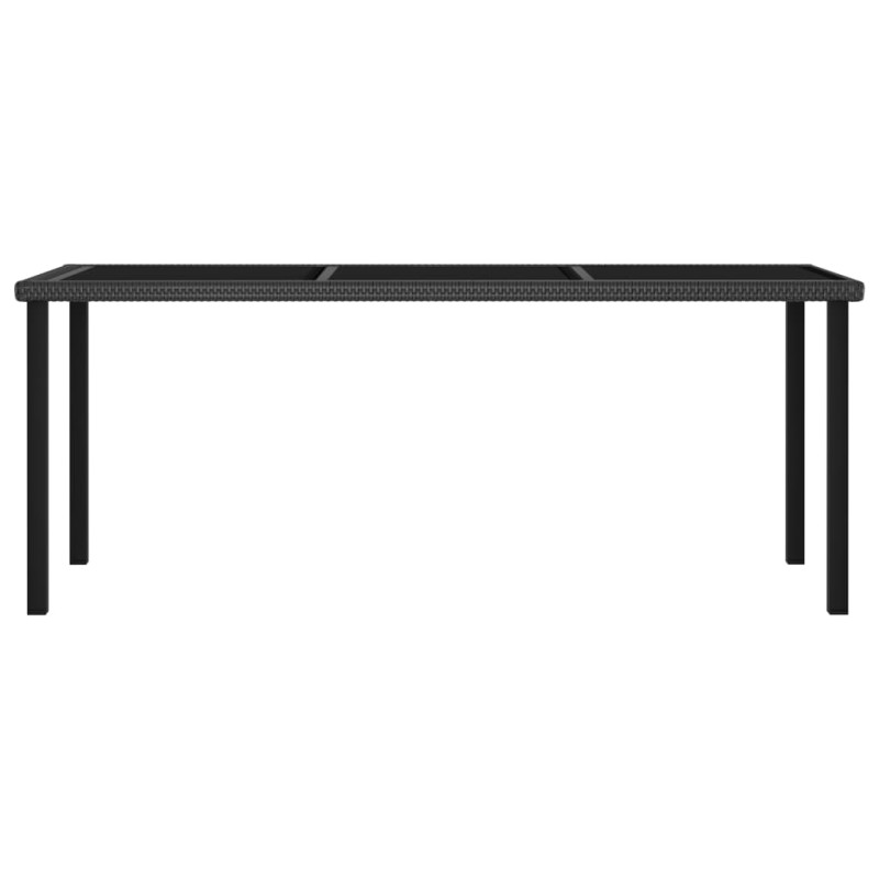 Produktbild för Trädgårdsbord svart 180x70x73 cm konstrotting