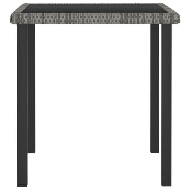 Produktbild för Trädgårdsbord grå 70x70x73 cm konstrotting