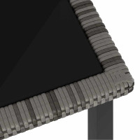 Produktbild för Trädgårdsbord grå 70x70x73 cm konstrotting