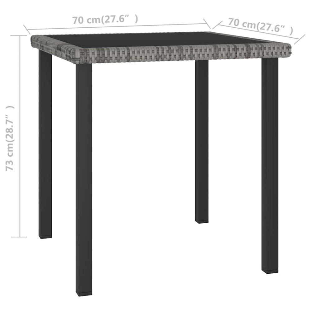 Produktbild för Trädgårdsbord grå 70x70x73 cm konstrotting