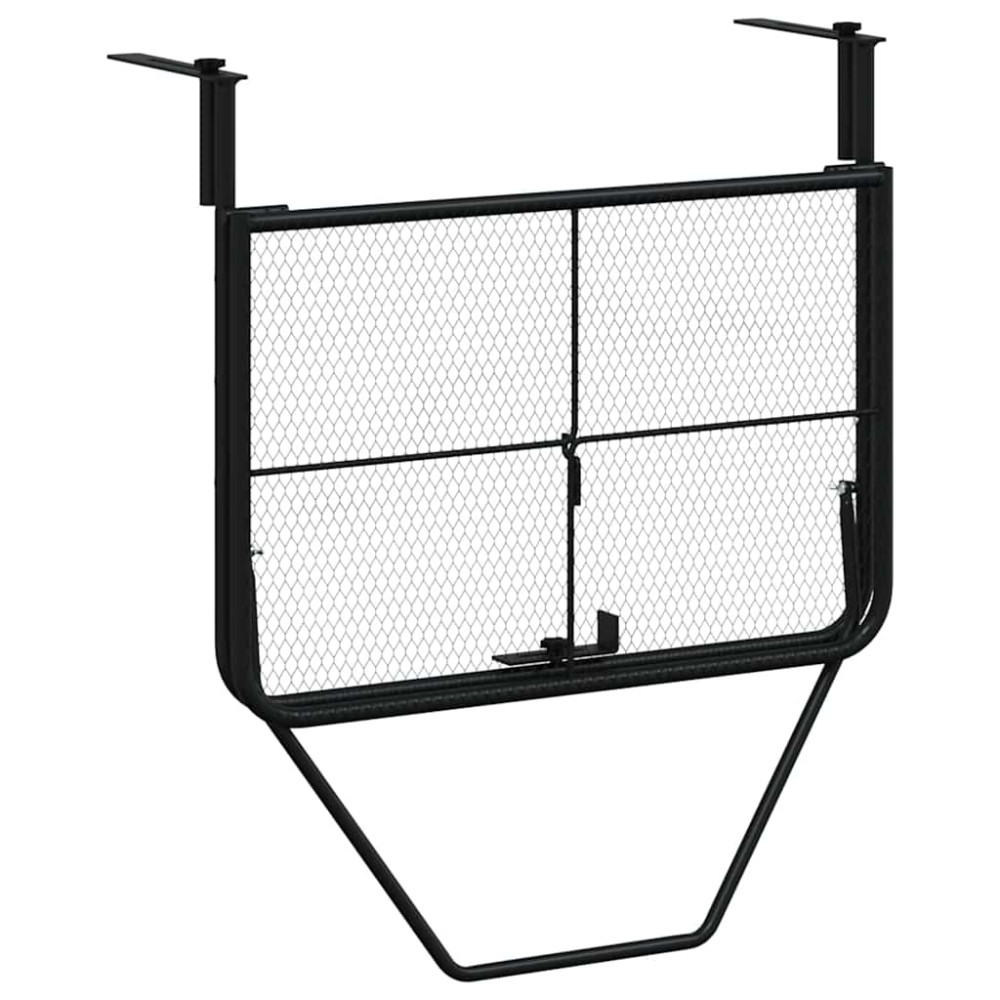 Produktbild för Balkongbord svart 60x40 cm stål