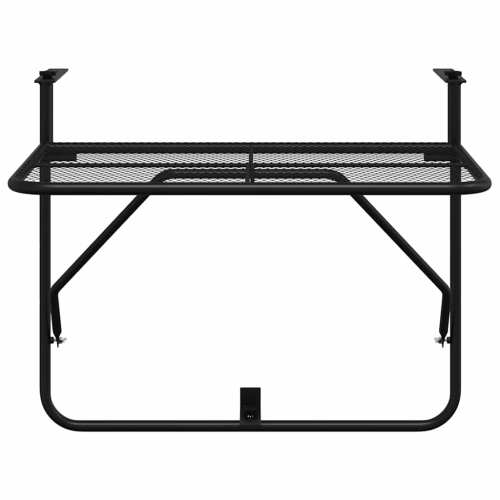 Produktbild för Balkongbord svart 60x40 cm stål