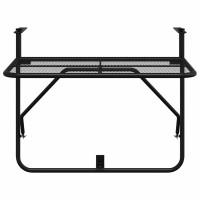 Produktbild för Balkongbord svart 60x40 cm stål