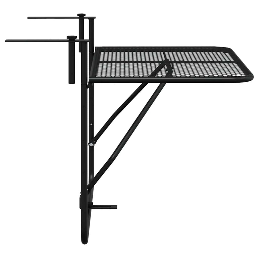 Produktbild för Balkongbord svart 60x40 cm stål