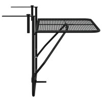 Produktbild för Balkongbord svart 60x40 cm stål