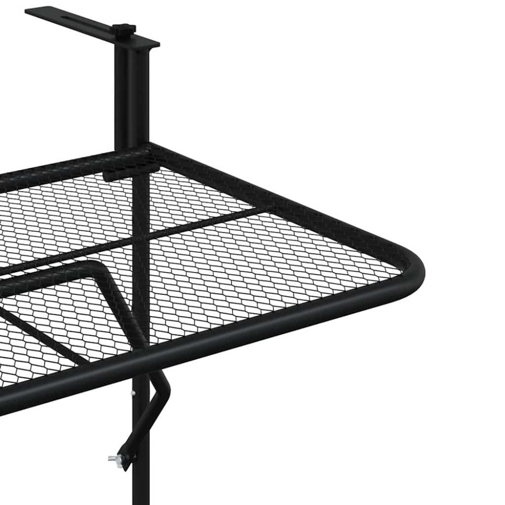 Produktbild för Balkongbord svart 60x40 cm stål
