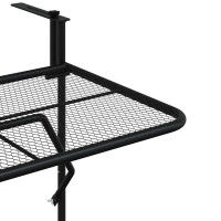 Produktbild för Balkongbord svart 60x40 cm stål