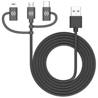 Miniatyr av produktbild för 3-i-1-kabel MicroUSB / Lightning / USB-C 1m