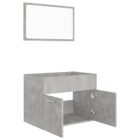 Miniatyr av produktbild för Badrumsmöbler 2 delar betonggrå konstruerat trä