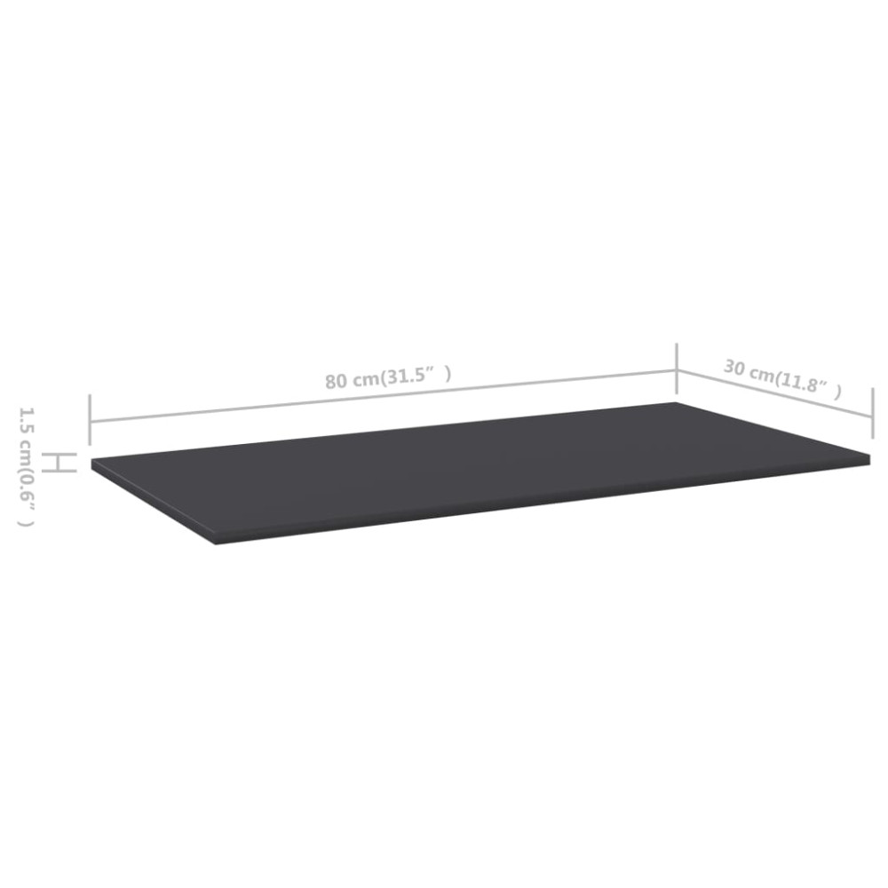 Produktbild för Hyllplan 8 st grå 80x30x1,5 cm konstruerat trä