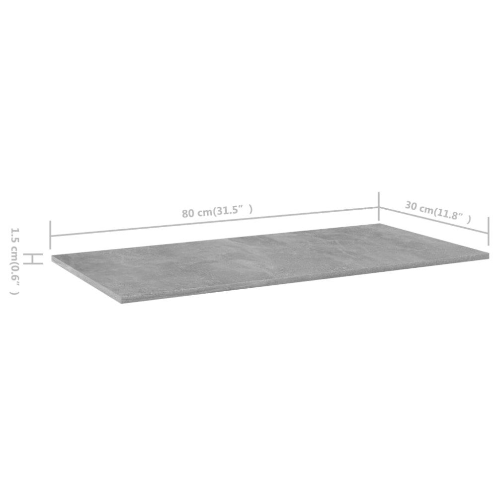 Produktbild för Hyllplan 8 st betonggrå 80x30x1,5 cm konstruerat trä
