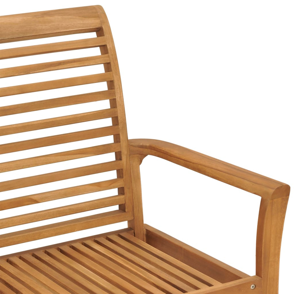 Produktbild för Trädgårdsbänk med röd dyna 112 cm massiv teak
