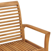 Produktbild för Trädgårdsbänk med röd dyna 112 cm massiv teak