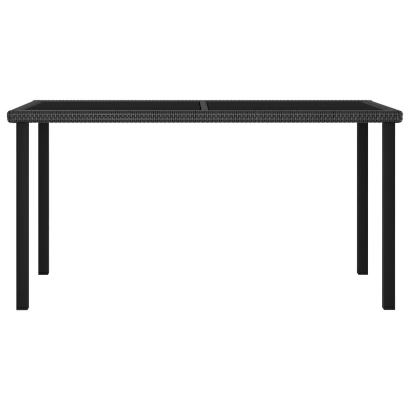 Produktbild för Trädgårdsbord svart 140x70x73 cm konstrotting