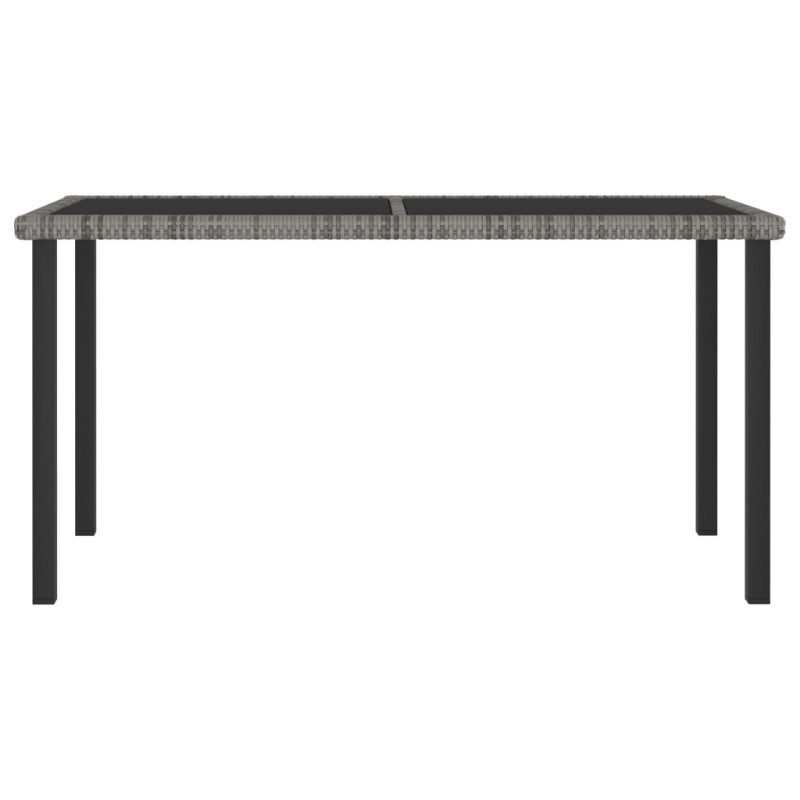 Produktbild för Trädgårdsbord grå 140x70x73 cm konstrotting