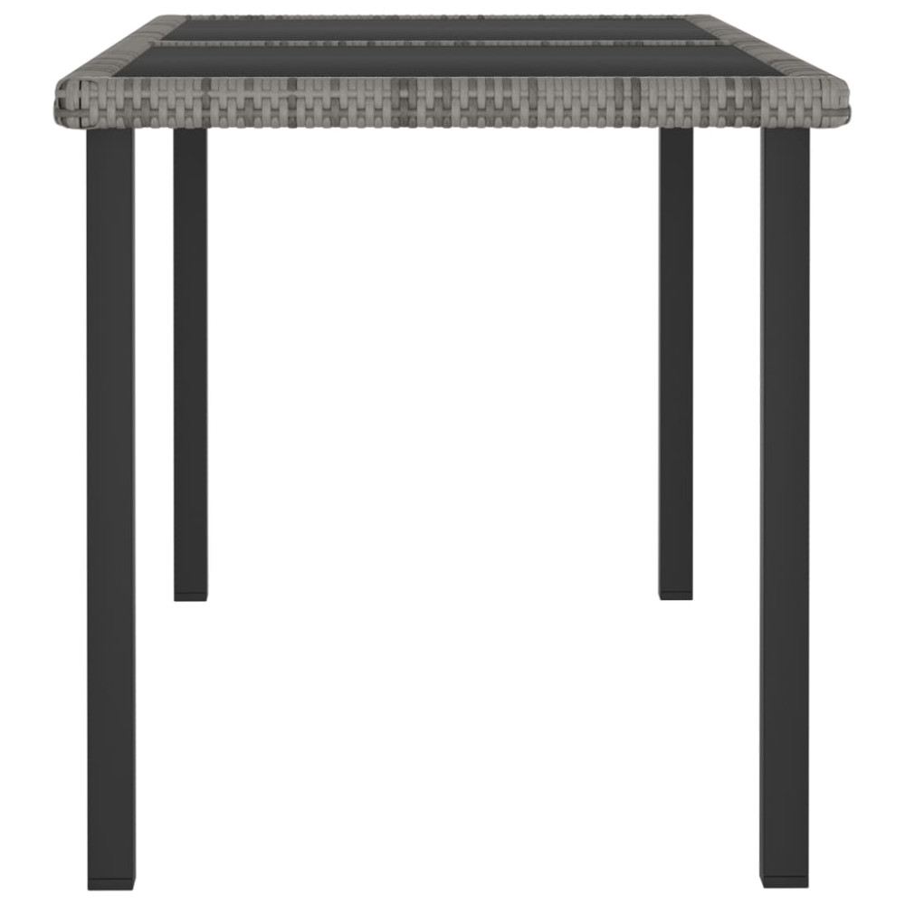 Produktbild för Trädgårdsbord grå 140x70x73 cm konstrotting