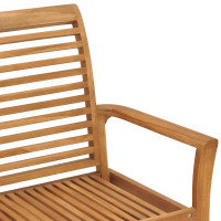 Produktbild för Trädgårdsbänk med gräddvit dyna 112 cm massiv teak