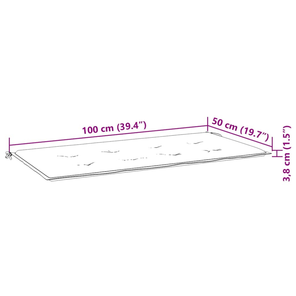 Produktbild för Trädgårdsbänk med gräddvit dyna 112 cm massiv teak