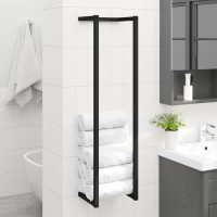 Produktbild för Handdukshängare svart 25x20x95 cm järn